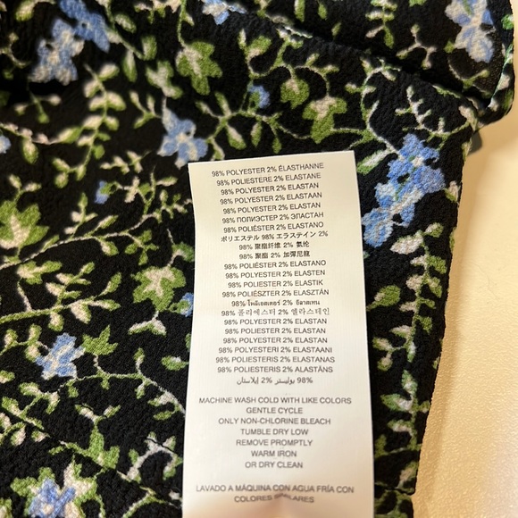 Michael Kors Black Midi Smock Dress w/ Green & Blue Floral Print, Ruffles, NWT! - Picture 9 of 9